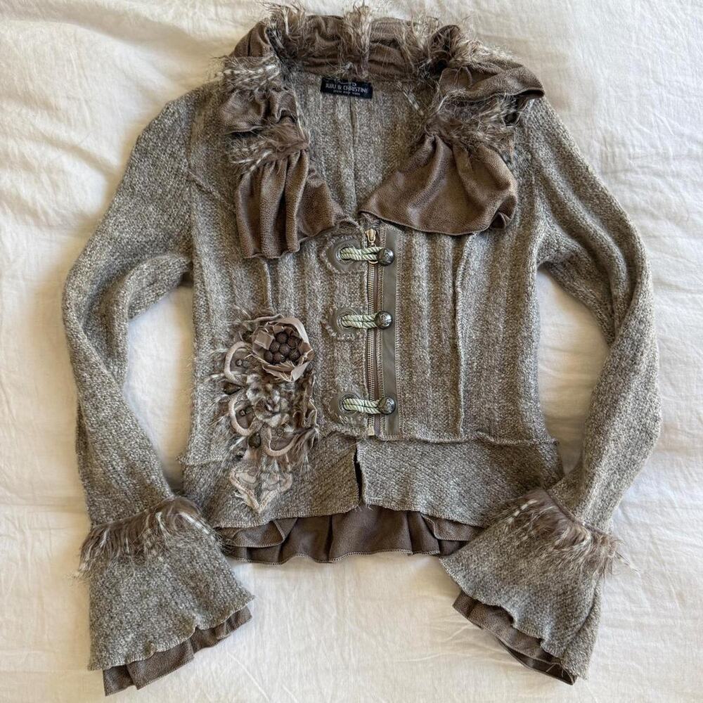 Vintage juju christine multimedia knit cardigan